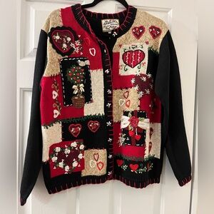 Heirloom collectibles Women's Y2K patchwork Christmas Sweater Size Small